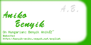 aniko benyik business card